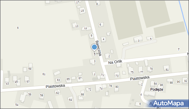 Wołowice, Bajeczna, 5, mapa Wołowice