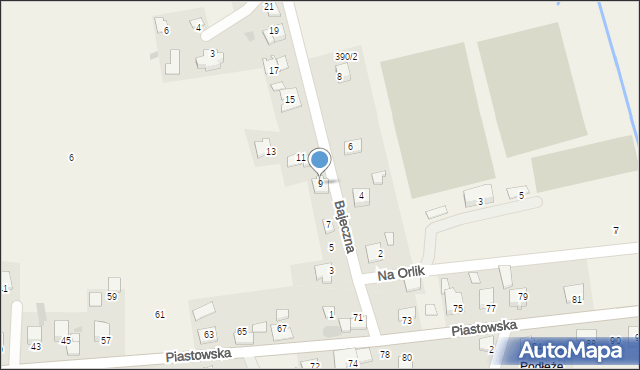 Wołowice, Bajeczna, 9, mapa Wołowice