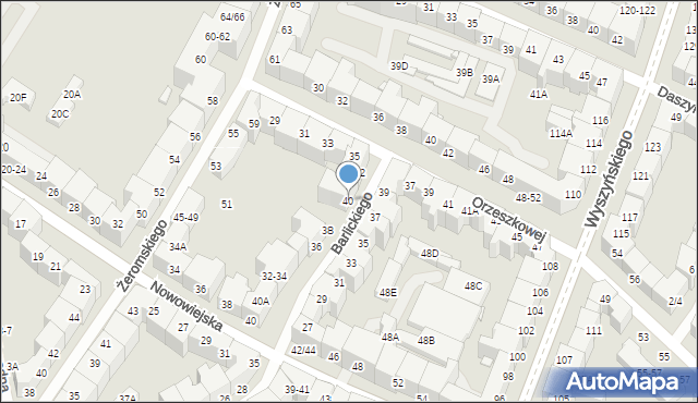 Wrocław, Barlickiego Norberta, 40, mapa Wrocławia