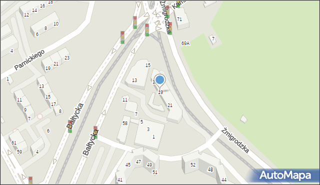Wrocław, Bałtycka, 19, mapa Wrocławia