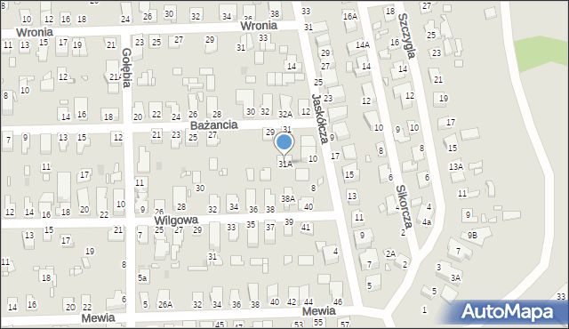 Wrocław, Bażancia, 31A, mapa Wrocławia