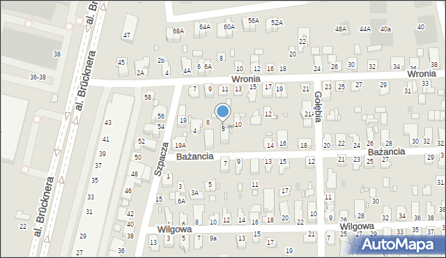 Wrocław, Bażancia, 8, mapa Wrocławia
