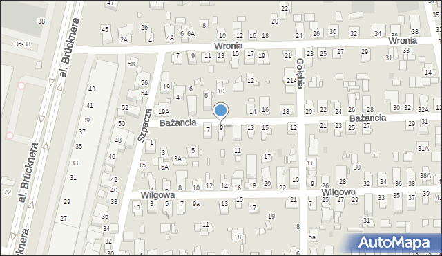 Wrocław, Bażancia, 9, mapa Wrocławia