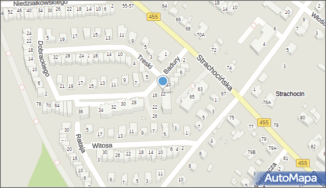 Wrocław, Badury Jerzego, 12, mapa Wrocławia
