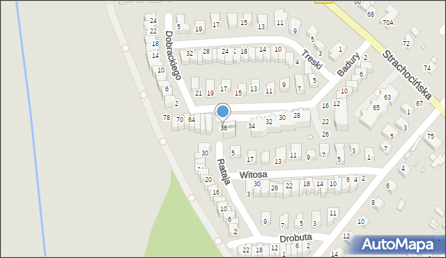 Wrocław, Badury Jerzego, 36, mapa Wrocławia