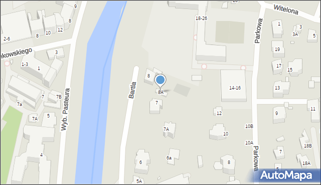 Wrocław, Bartla Kazimierza, 8A, mapa Wrocławia
