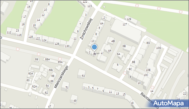 Wrocław, Bacciarellego Marcella, 2B, mapa Wrocławia