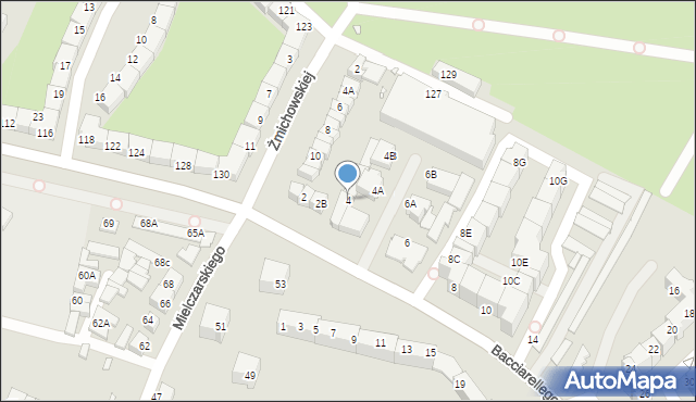 Wrocław, Bacciarellego Marcella, 4, mapa Wrocławia