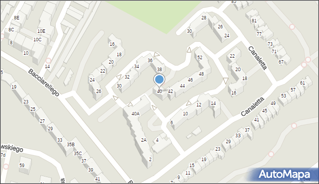 Wrocław, Bacciarellego Marcella, 40, mapa Wrocławia