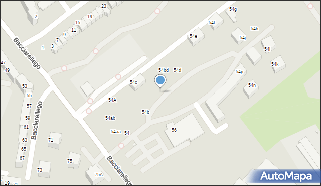 Wrocław, Bacciarellego Marcella, 54bb, mapa Wrocławia