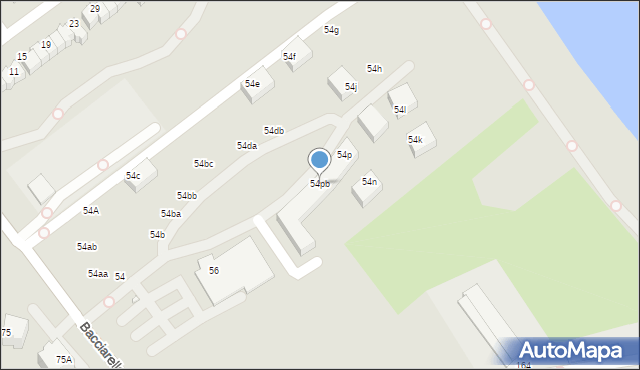 Wrocław, Bacciarellego Marcella, 54pb, mapa Wrocławia