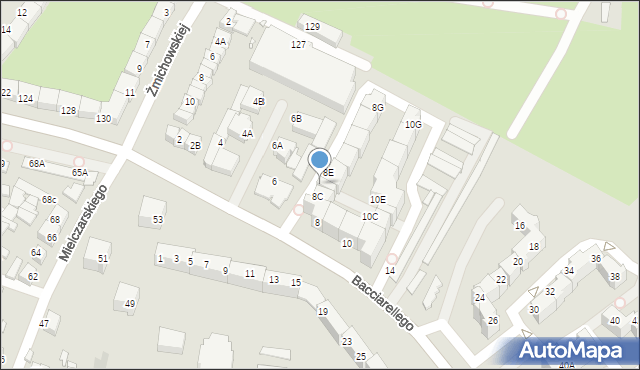 Wrocław, Bacciarellego Marcella, 8D, mapa Wrocławia