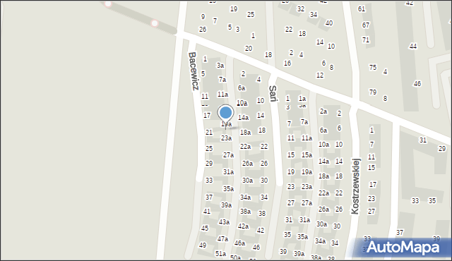 Wrocław, Bacewicz Grażyny, 21a, mapa Wrocławia