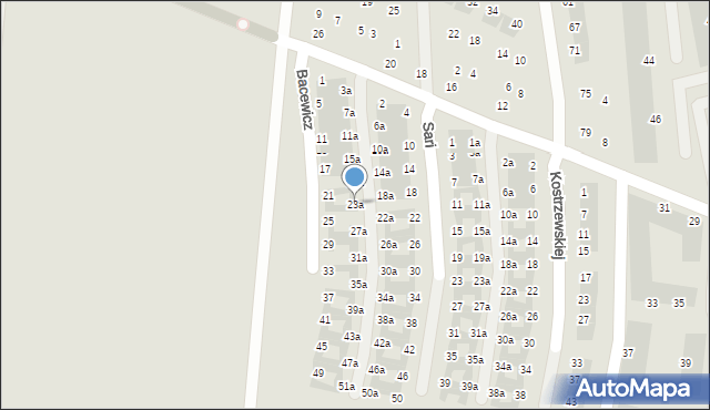 Wrocław, Bacewicz Grażyny, 23a, mapa Wrocławia