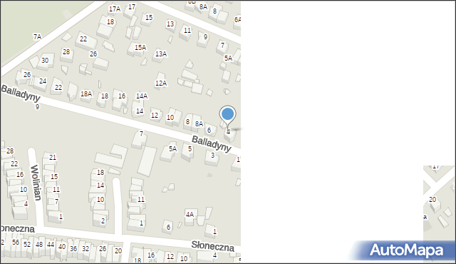 Wrocław, Balladyny, 4, mapa Wrocławia