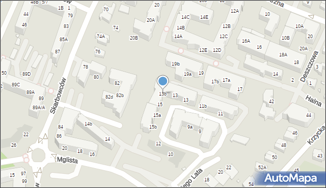 Wrocław, Babiego Lata, 13b, mapa Wrocławia