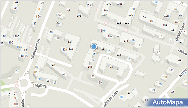 Wrocław, Babiego Lata, 15, mapa Wrocławia