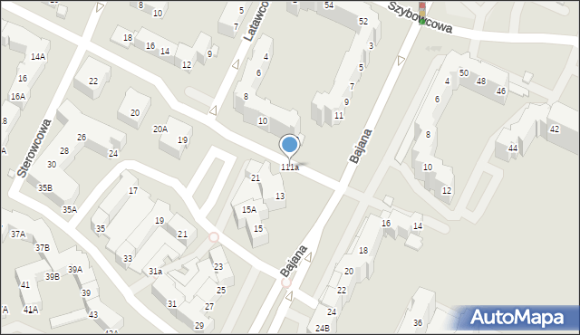 Wrocław, Bajana Jerzego, 111a, mapa Wrocławia