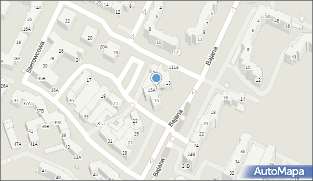 Wrocław, Bajana Jerzego, 15B, mapa Wrocławia