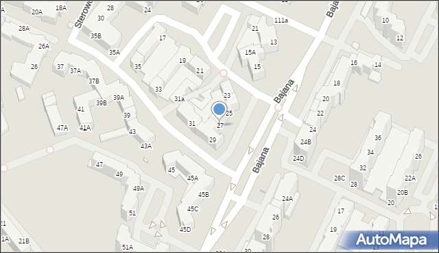 Wrocław, Bajana Jerzego, 27, mapa Wrocławia