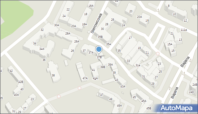 Wrocław, Bajana Jerzego, 37B, mapa Wrocławia