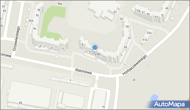 Wrocław, Balonowa, 3, mapa Wrocławia