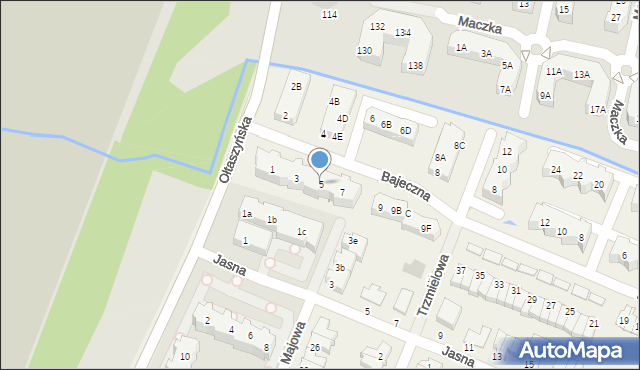 Wysoka, Bajeczna, 5, mapa Wysoka