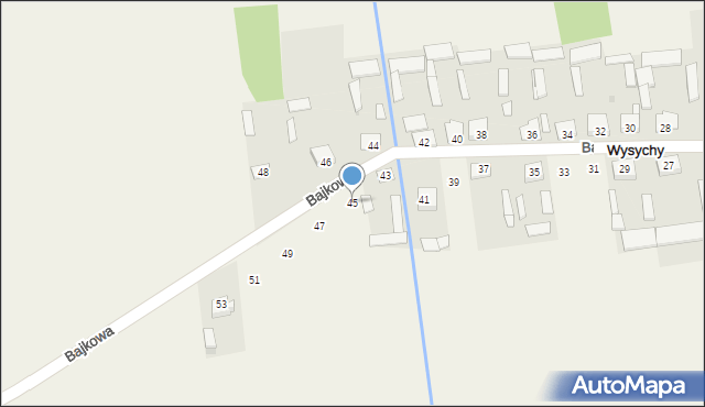 Wysychy, Bajkowa, 45, mapa Wysychy