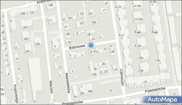 Ząbki, Baśniowa, 6, mapa Ząbki