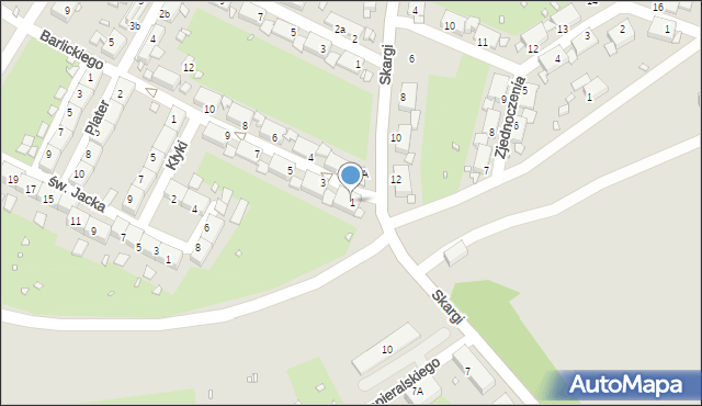 Zabrze, Barlickiego Norberta, 1, mapa Zabrza