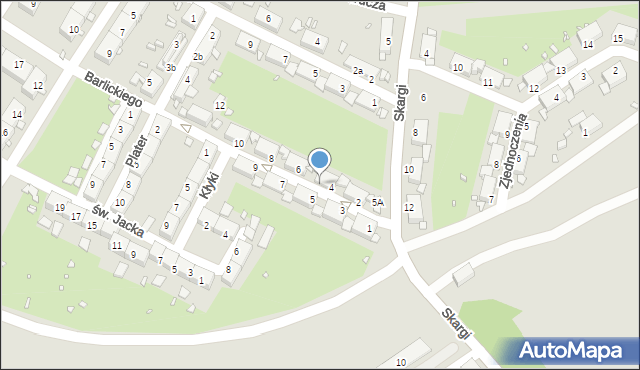 Zabrze, Barlickiego Norberta, 4a, mapa Zabrza