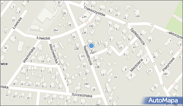 Zabrze, Badestinusa Jerzego, ks., 13D, mapa Zabrza