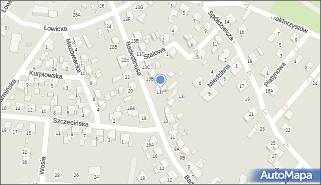 Zabrze, Badestinusa Jerzego, ks., 13I, mapa Zabrza