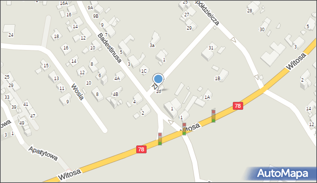 Zabrze, Badestinusa Jerzego, ks., 1d, mapa Zabrza