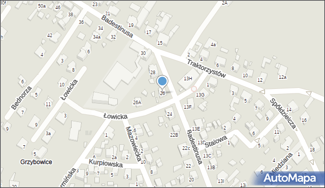 Zabrze, Badestinusa Jerzego, ks., 26, mapa Zabrza