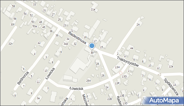 Zabrze, Badestinusa Jerzego, ks., 30, mapa Zabrza