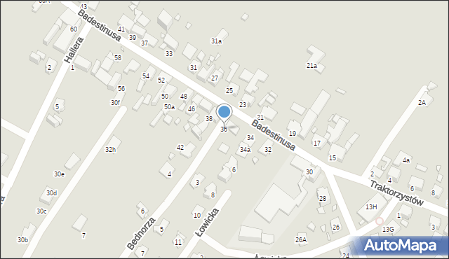 Zabrze, Badestinusa Jerzego, ks., 36, mapa Zabrza