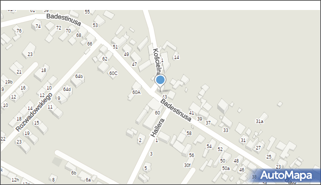 Zabrze, Badestinusa Jerzego, ks., 45, mapa Zabrza