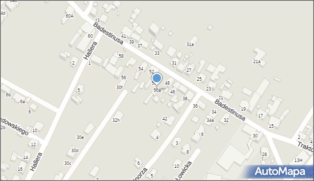 Zabrze, Badestinusa Jerzego, ks., 50a, mapa Zabrza