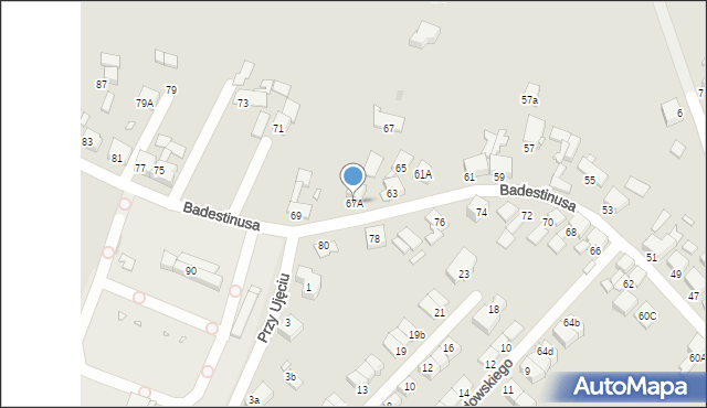 Zabrze, Badestinusa Jerzego, ks., 67A, mapa Zabrza