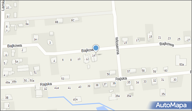 Zacharzew, Bajkowa, 14a, mapa Zacharzew