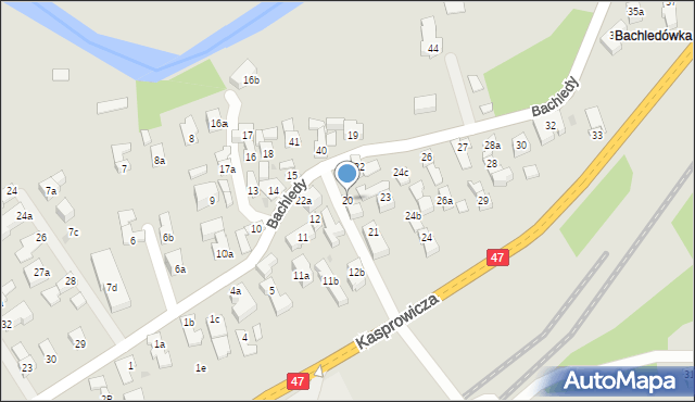 Zakopane, Bachledy, 20, mapa Zakopanego