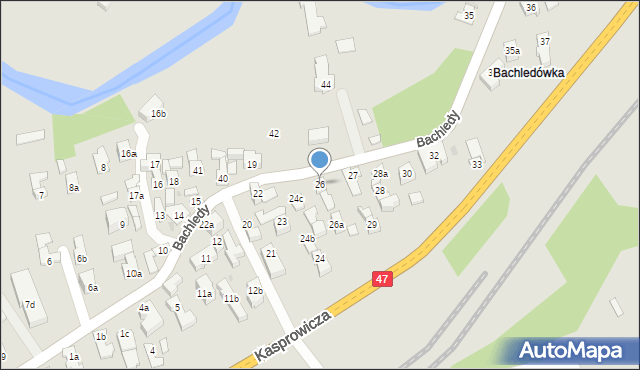 Zakopane, Bachledy, 26, mapa Zakopanego