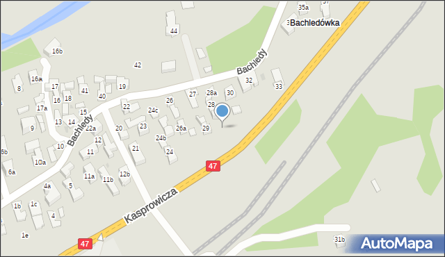 Zakopane, Bachledy, 28b, mapa Zakopanego