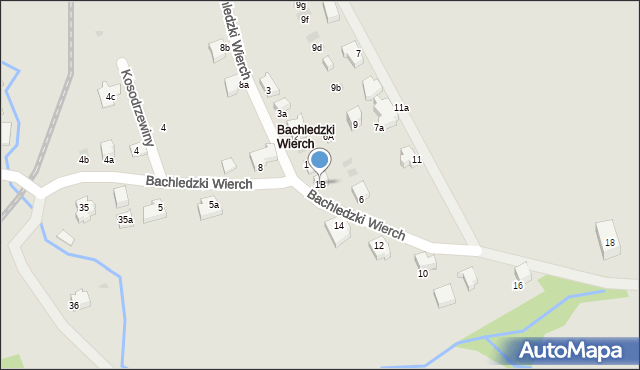 Zakopane, Bachledzki Wierch, 1B, mapa Zakopanego