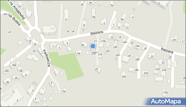 Zakopane, Balzera Oswalda, 10D, mapa Zakopanego