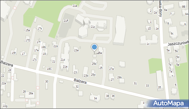 Zakopane, Balzera Oswalda, 25c, mapa Zakopanego