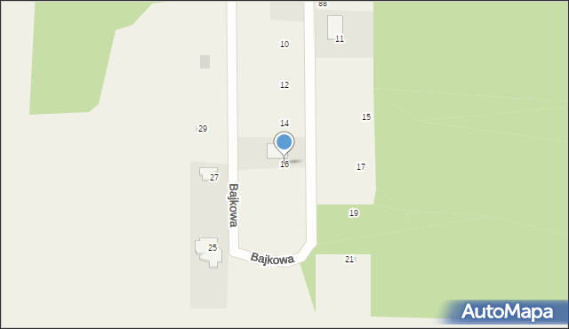 Załuski, Bajkowa, 16, mapa Załuski