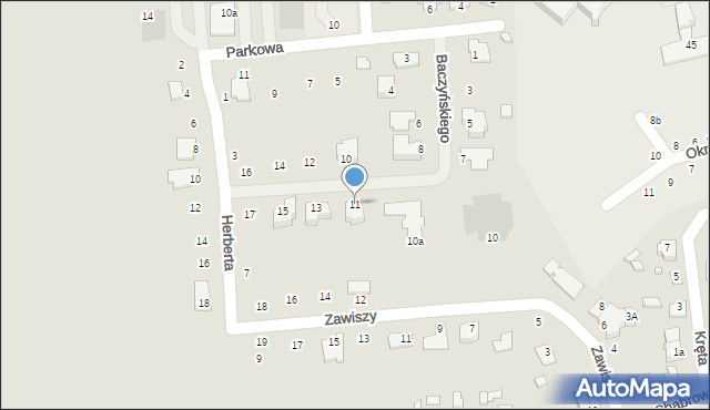 Zamość, Baczyńskiego Krzysztofa Kamila, 11, mapa Zamościa