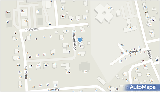 Zamość, Baczyńskiego Krzysztofa Kamila, 5, mapa Zamościa